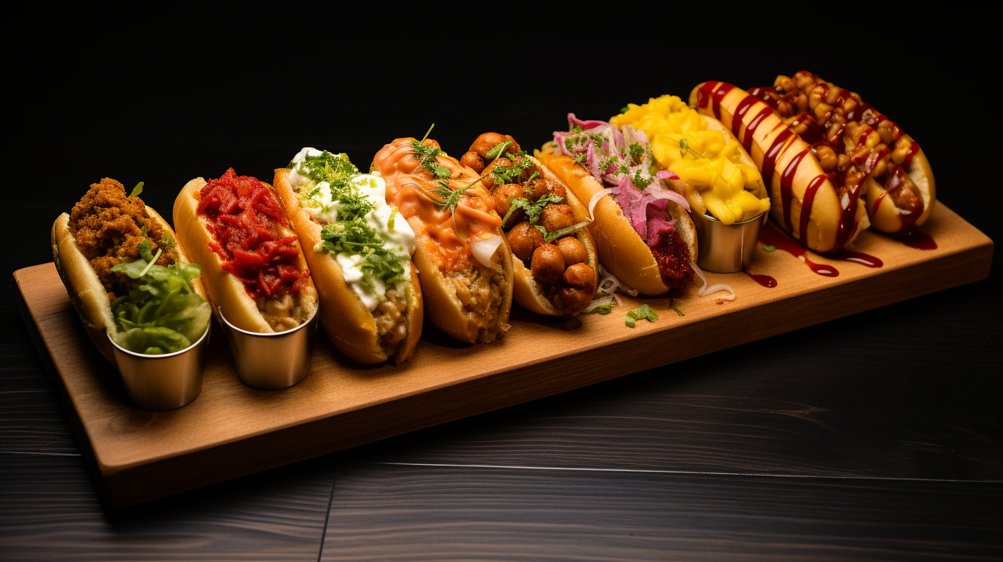 Variety of mouthwatering hot dog options