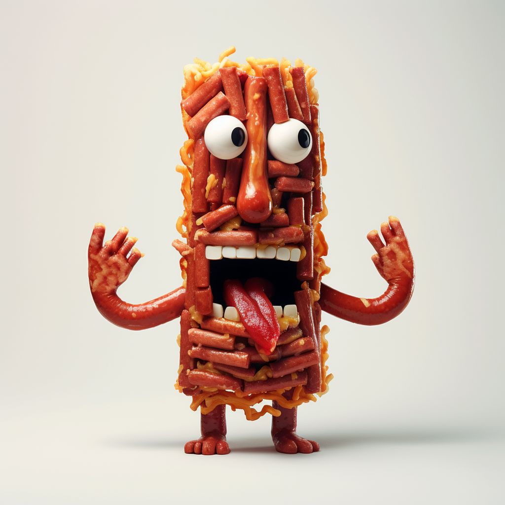 Cartoon hotdog person illustration