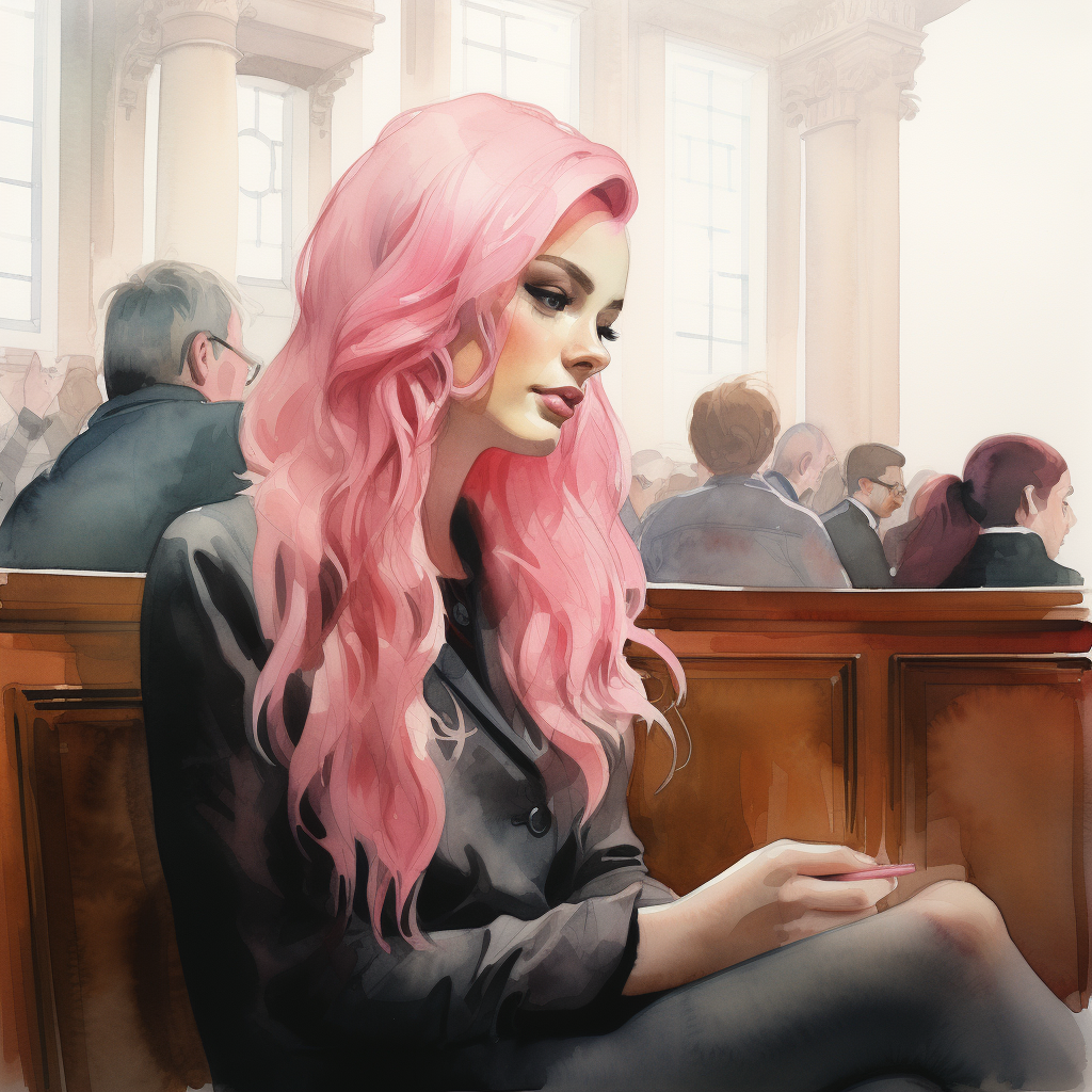 Woman sitting in court