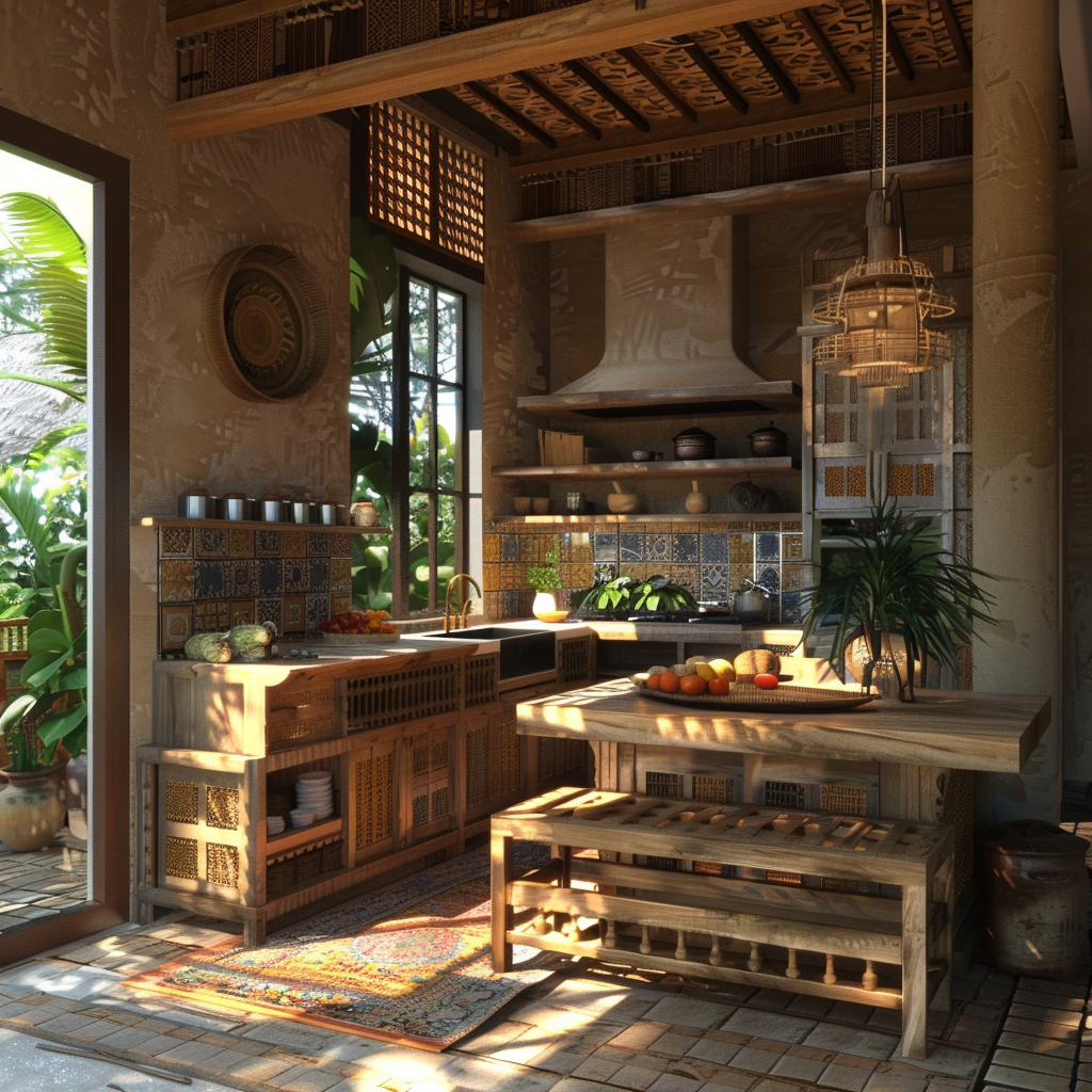 Luxury Bali Style Kitchen Interior