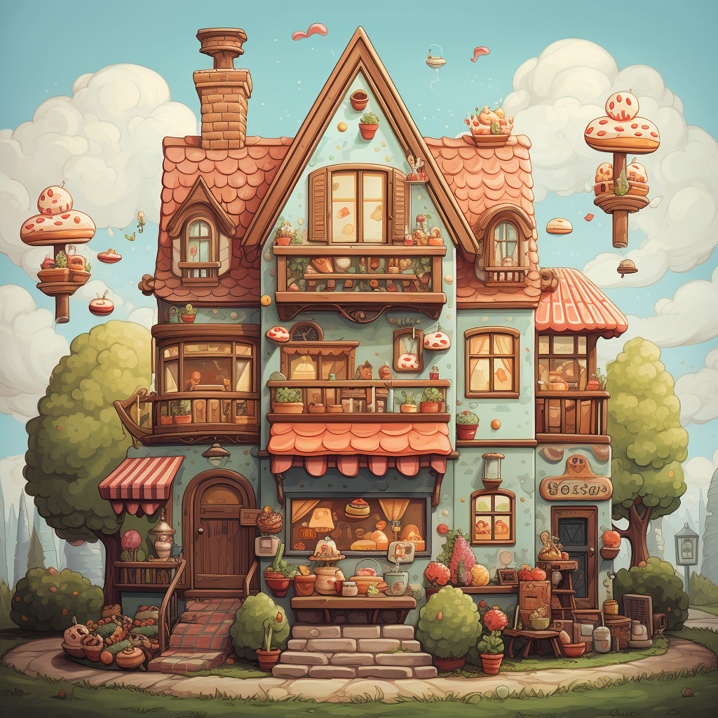 Image of a House with Cookies and Cakes