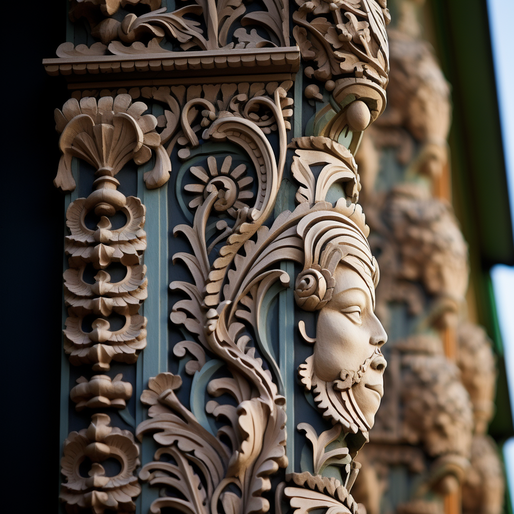 Close-up of house facade details