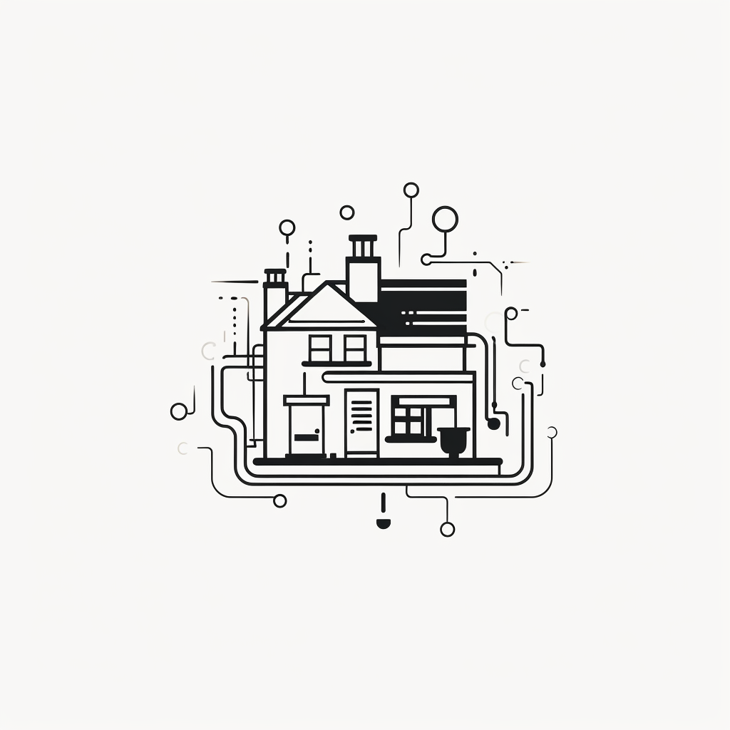 Simplified house logo illustration