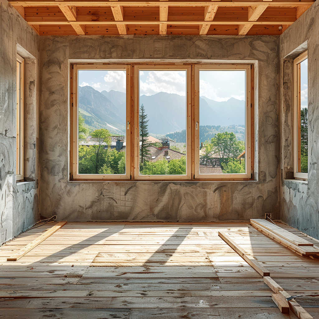 house under construction interior view