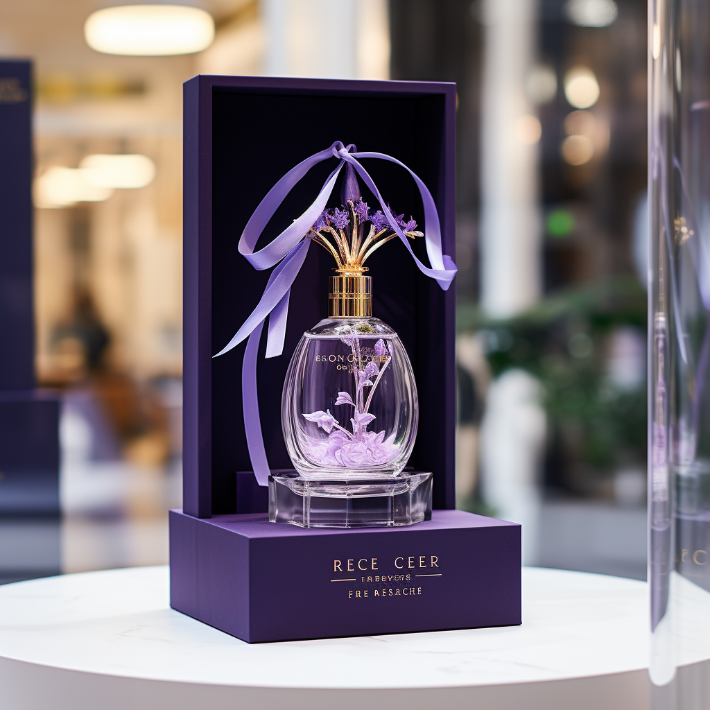 Realistic pop-up display for luxury perfume