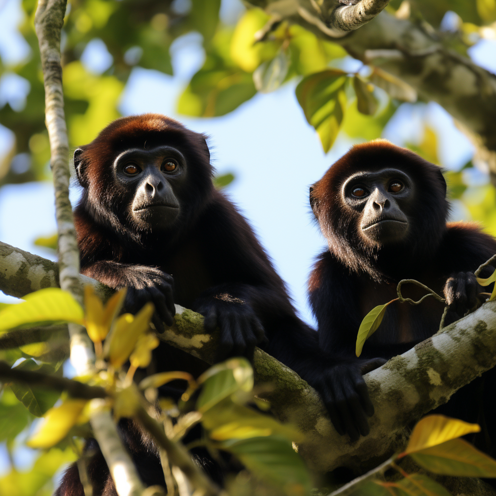 Howler Monkeys in Amazon Trees