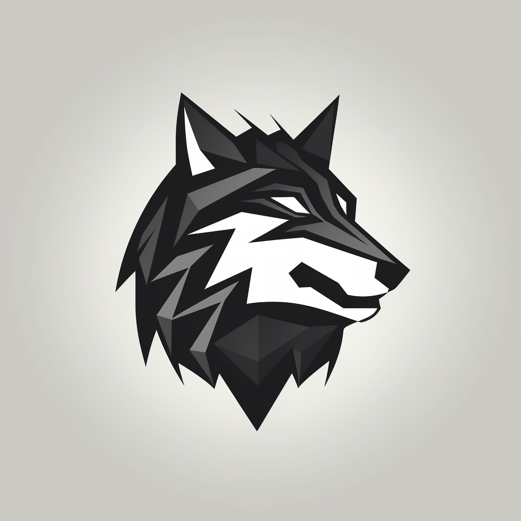 Minimalistic howling wolfs logo