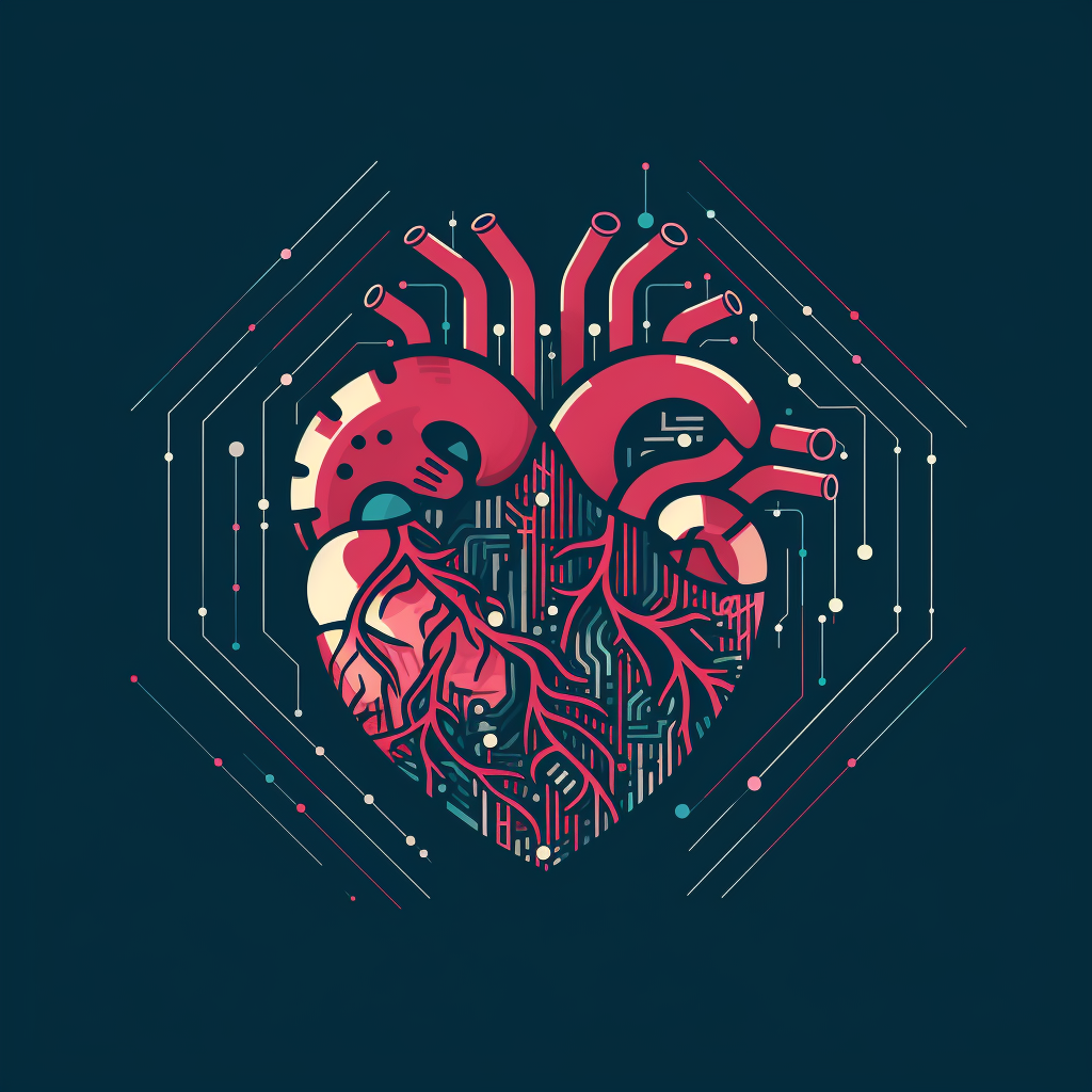 Anatomically correct heart with digital HR elements