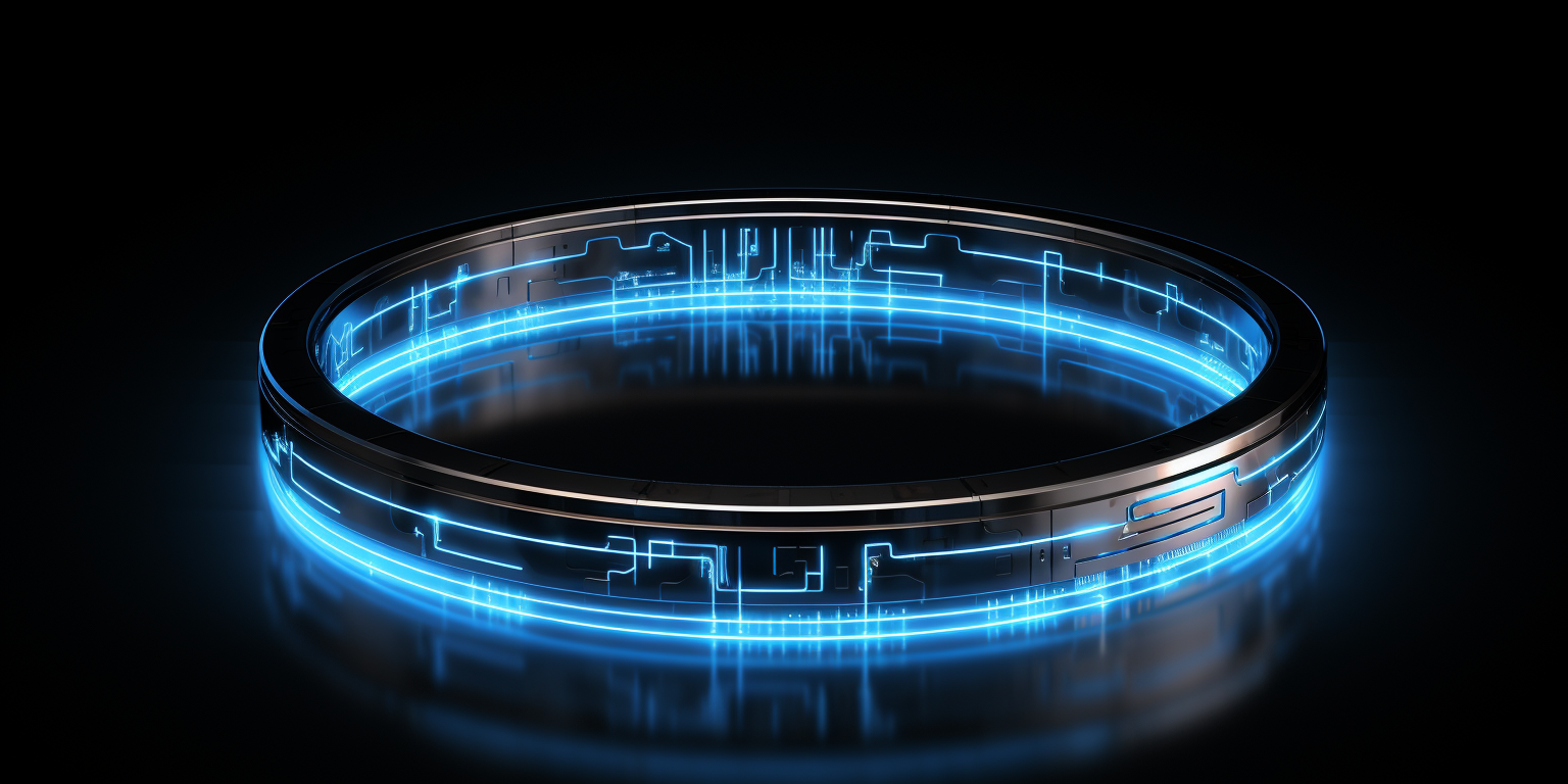 Circle ring hologram on black background