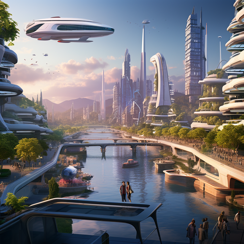 Futuristic cityscape in Huetamo