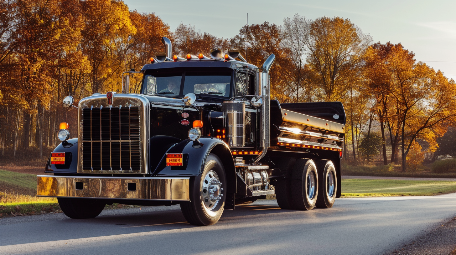 Big black mack truck picture