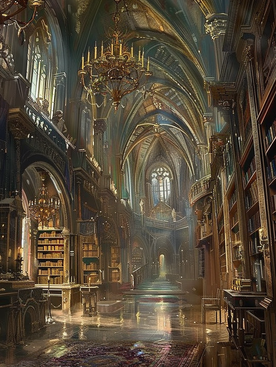 Huge Library in Fantasy World