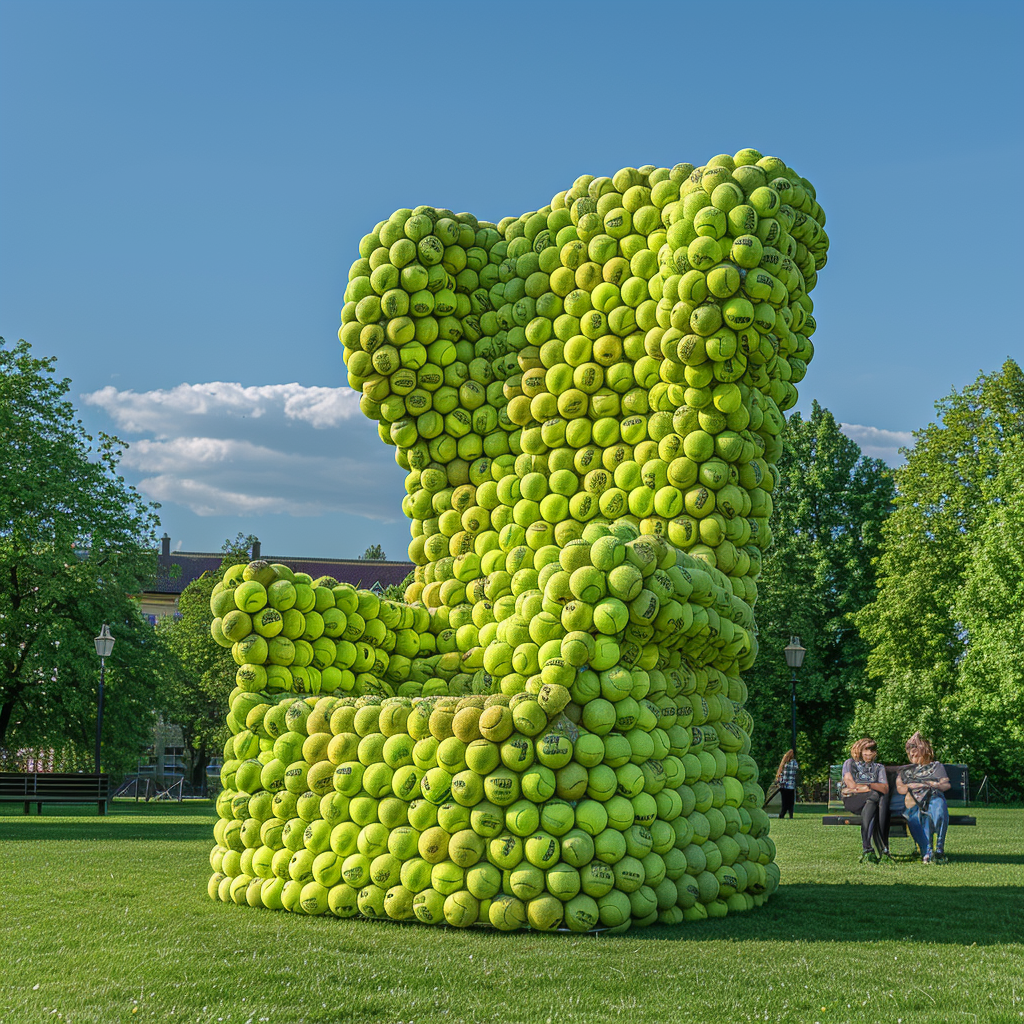 Giant tennis ball chair