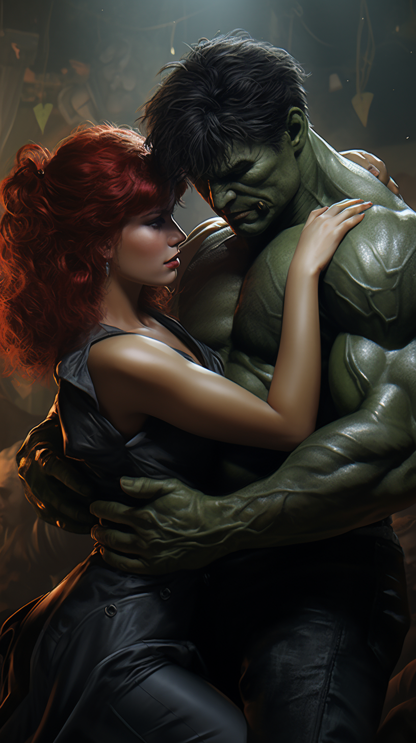 Hulk dancing with Black Widow