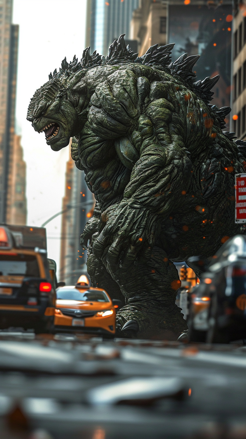 Hulk and Godzilla wreak havoc in New York