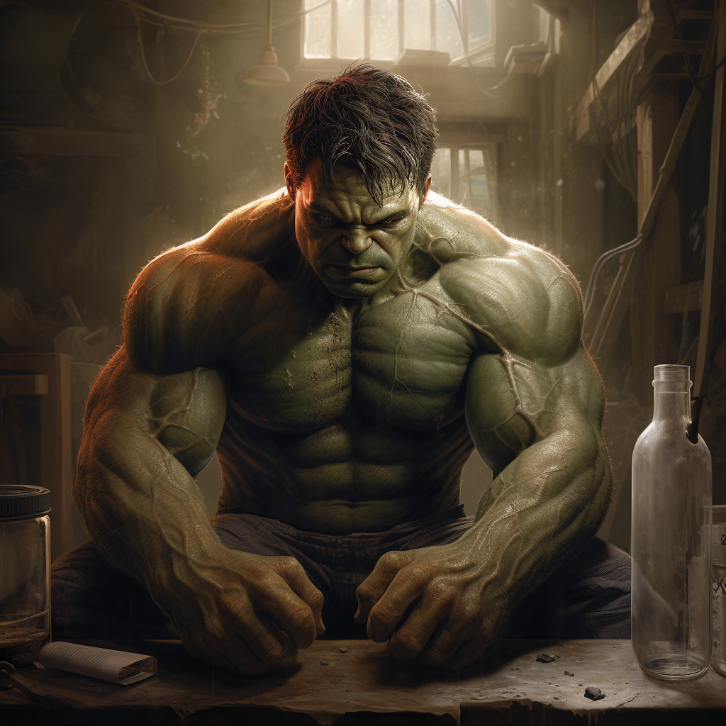 Hulk trying to sew