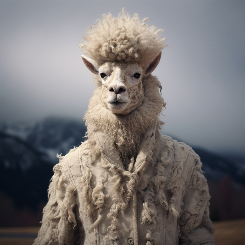 Fascinating Human Alpaca Hybrid Artwork