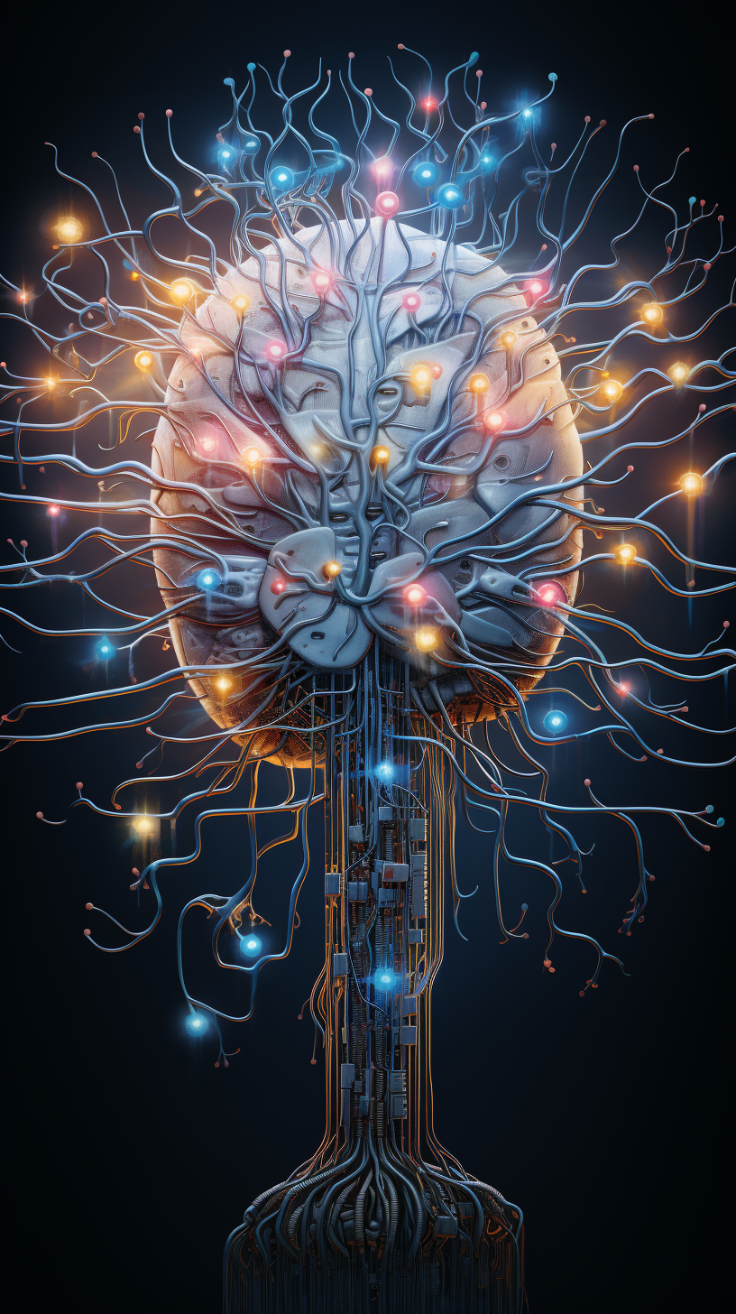 Inner workings of a human brain with electrons