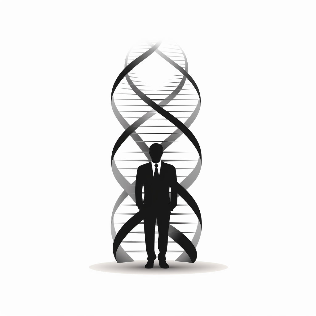 Black DNA Icon on White Background