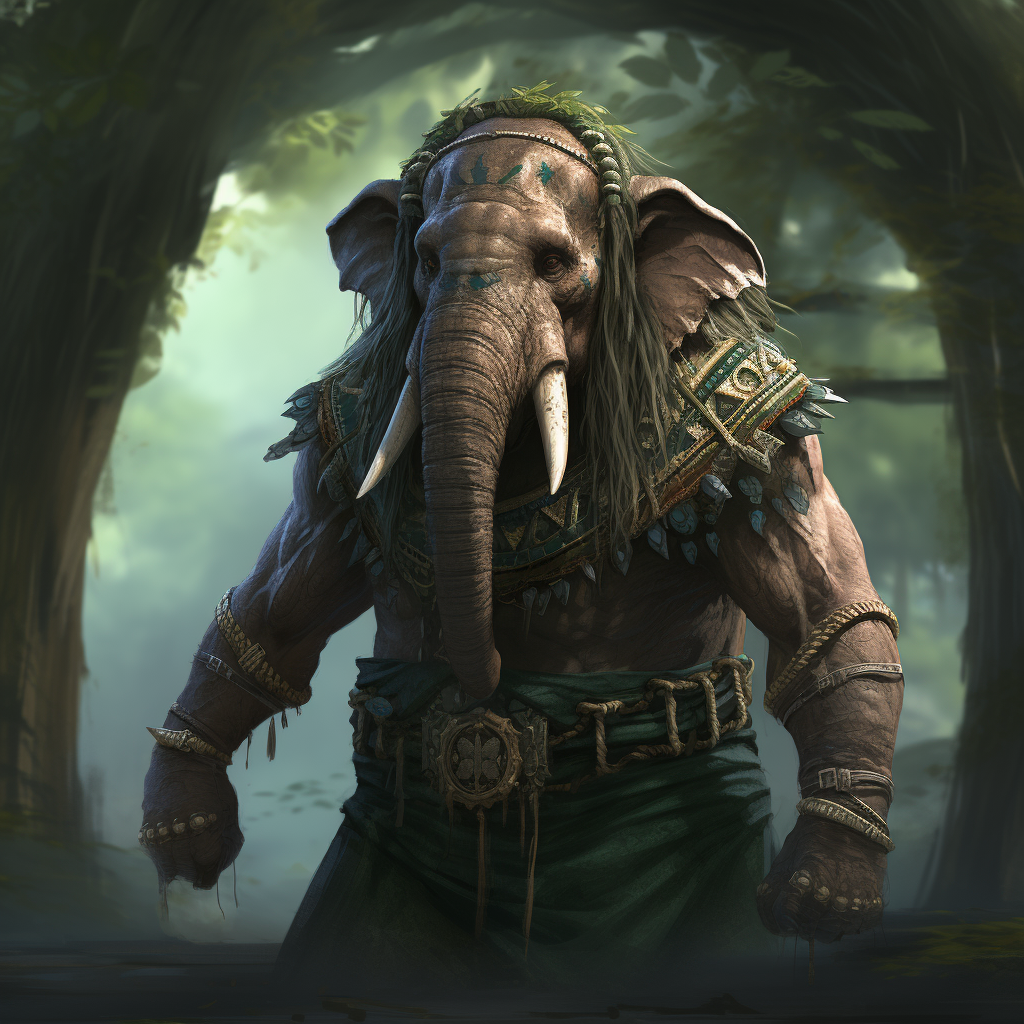 Human Elephant Druid in Loincloth