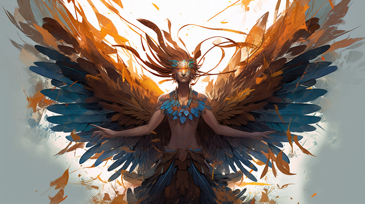 Avatar fusion of human and harpy spirit