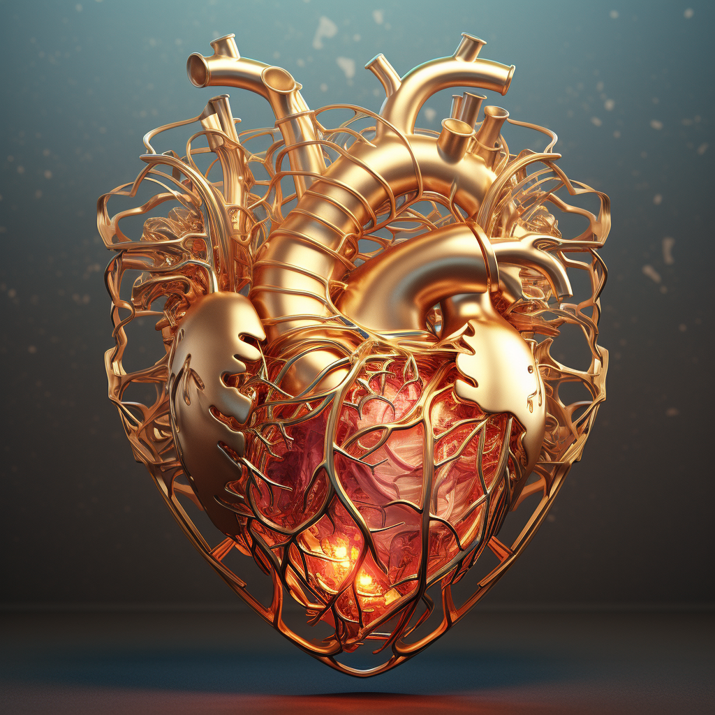 Intricate human heart woven with DNA