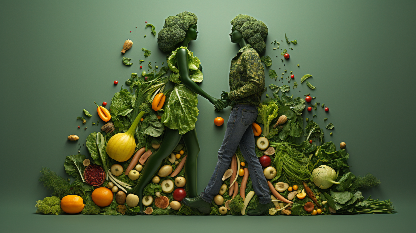 Human recycling food illustrations concept