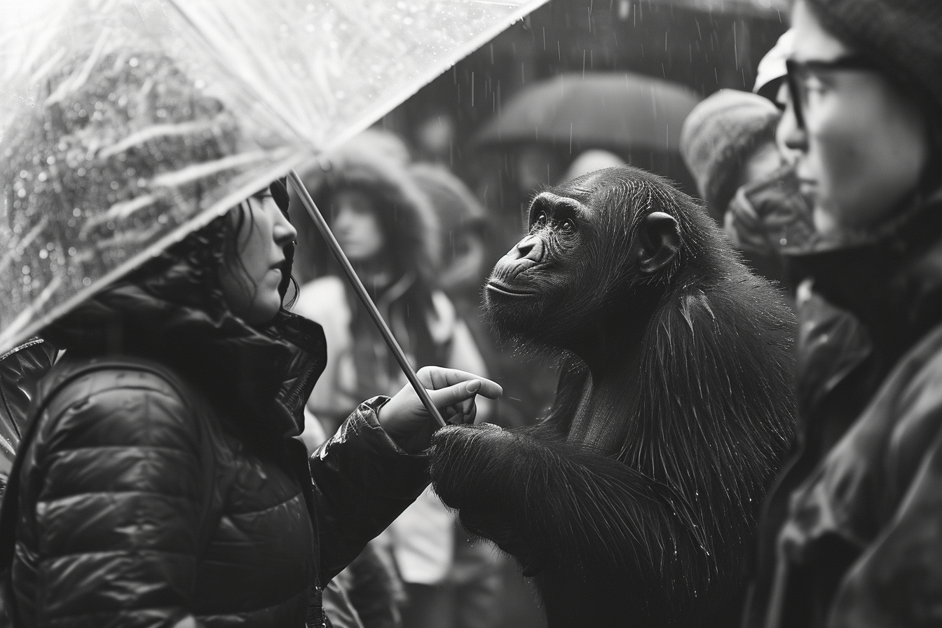 Human Rights Protest in Rain at The Zoo