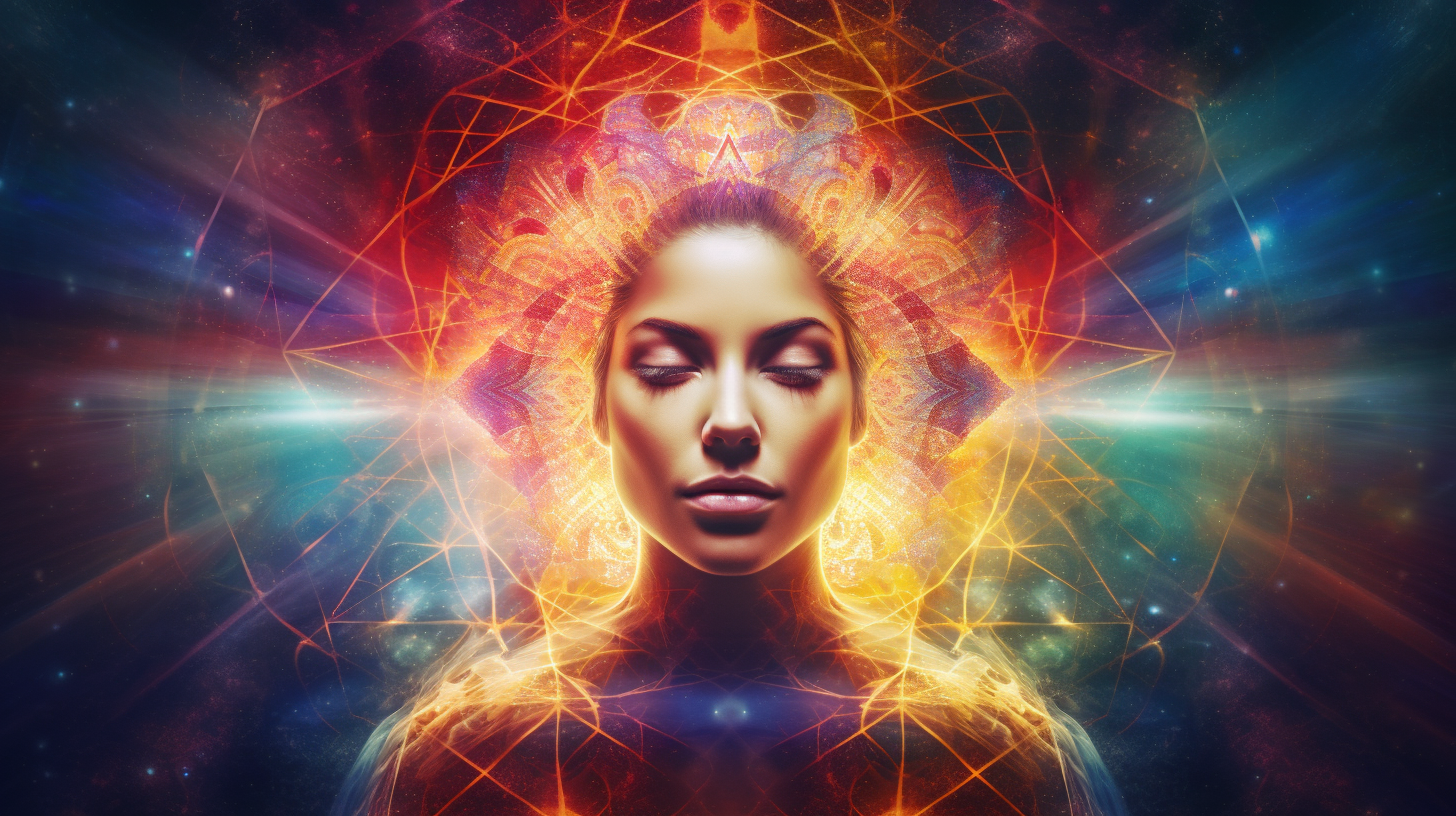 Spiritual soul with sacred geometry