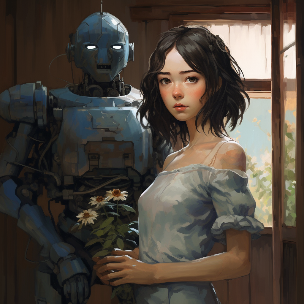 Human Robot Ghibli Style