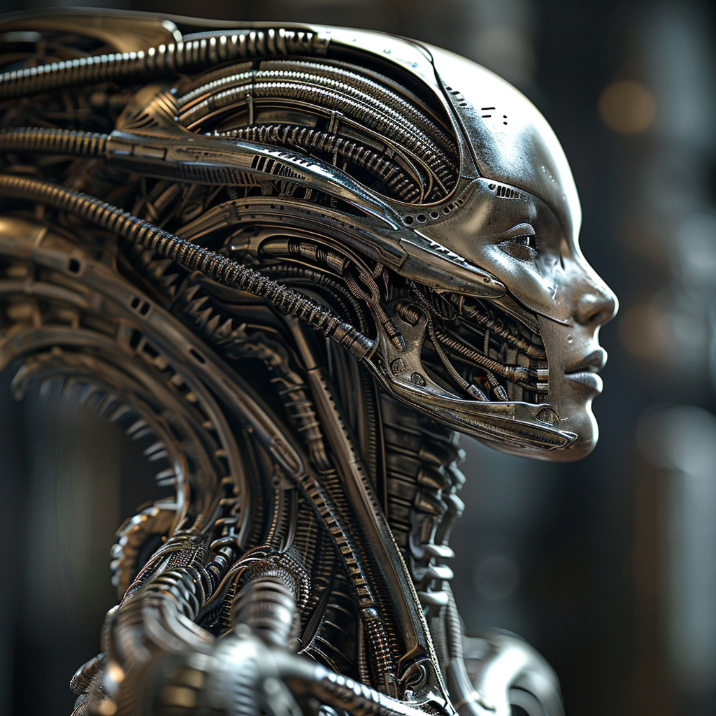 Detailed humanoid alien hybrid species artwork