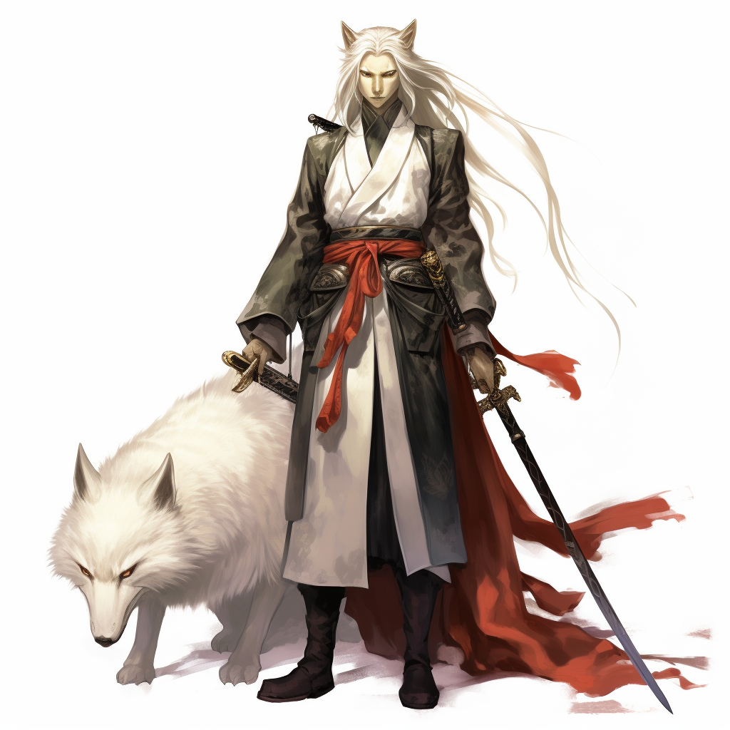 Kitsune warrior with cane