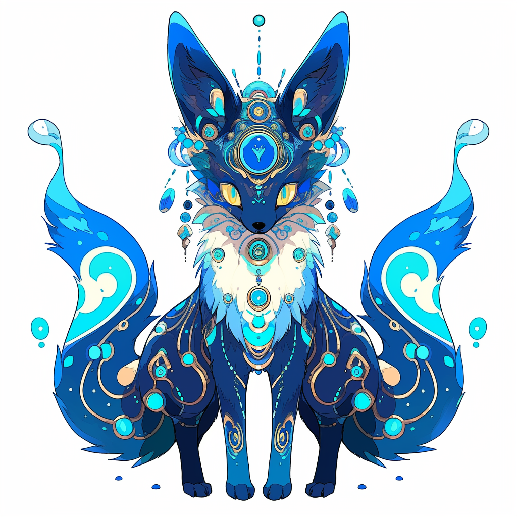 Blue creature with radiant aura