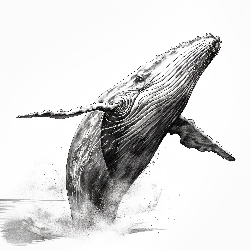 Close-up humpback whale portrait