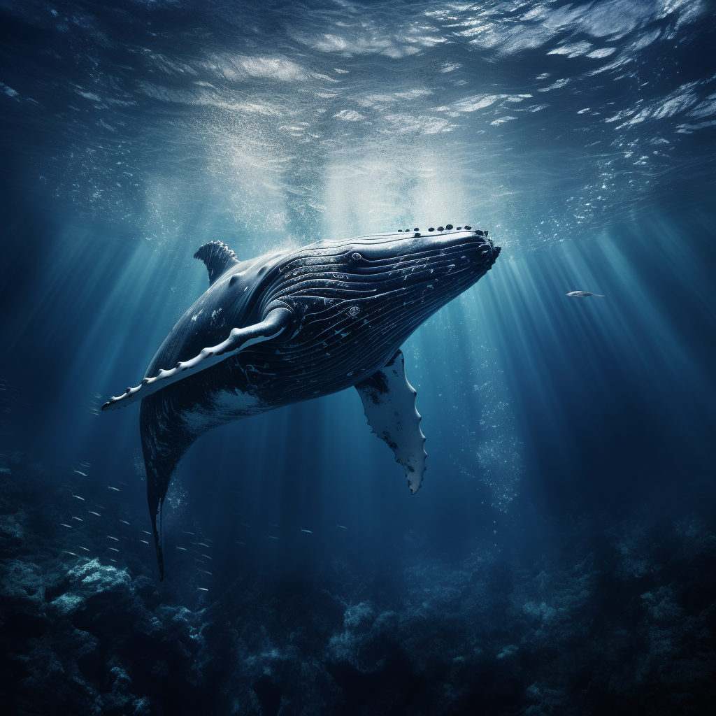 majestic humpback whale swimming underwater