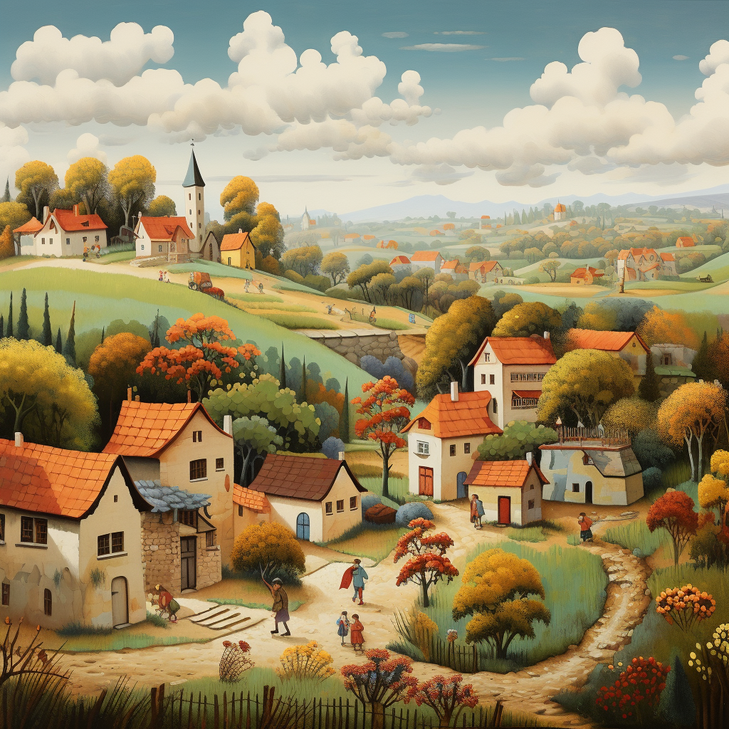 Picturesque Hungarian village scenery