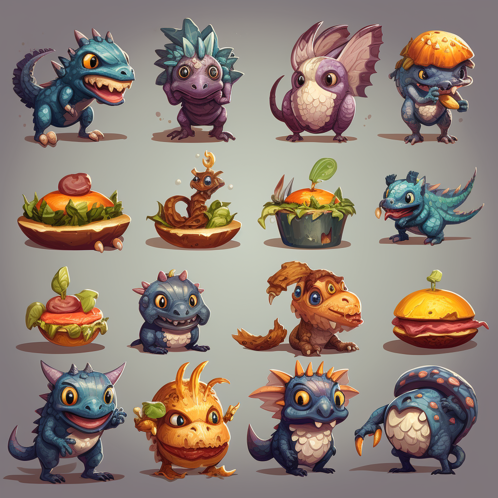 Cute hungry animal sprite for web game