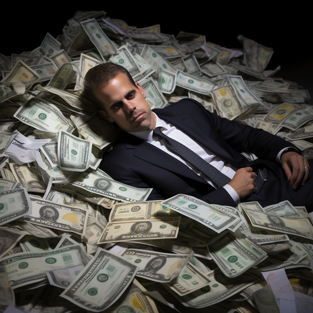 Hunter Biden resting on cash