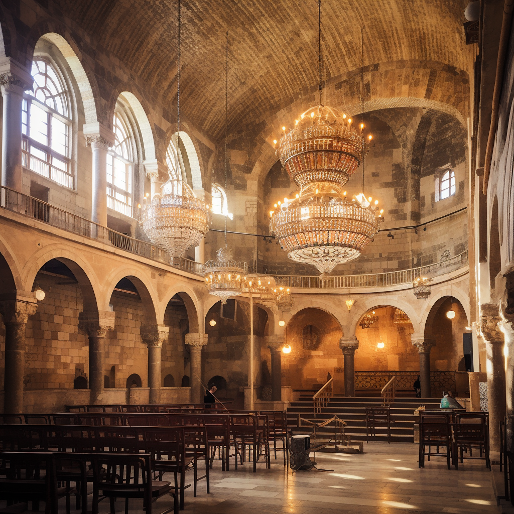 Shining Hurva Synagogue in Old City of Jerusalem