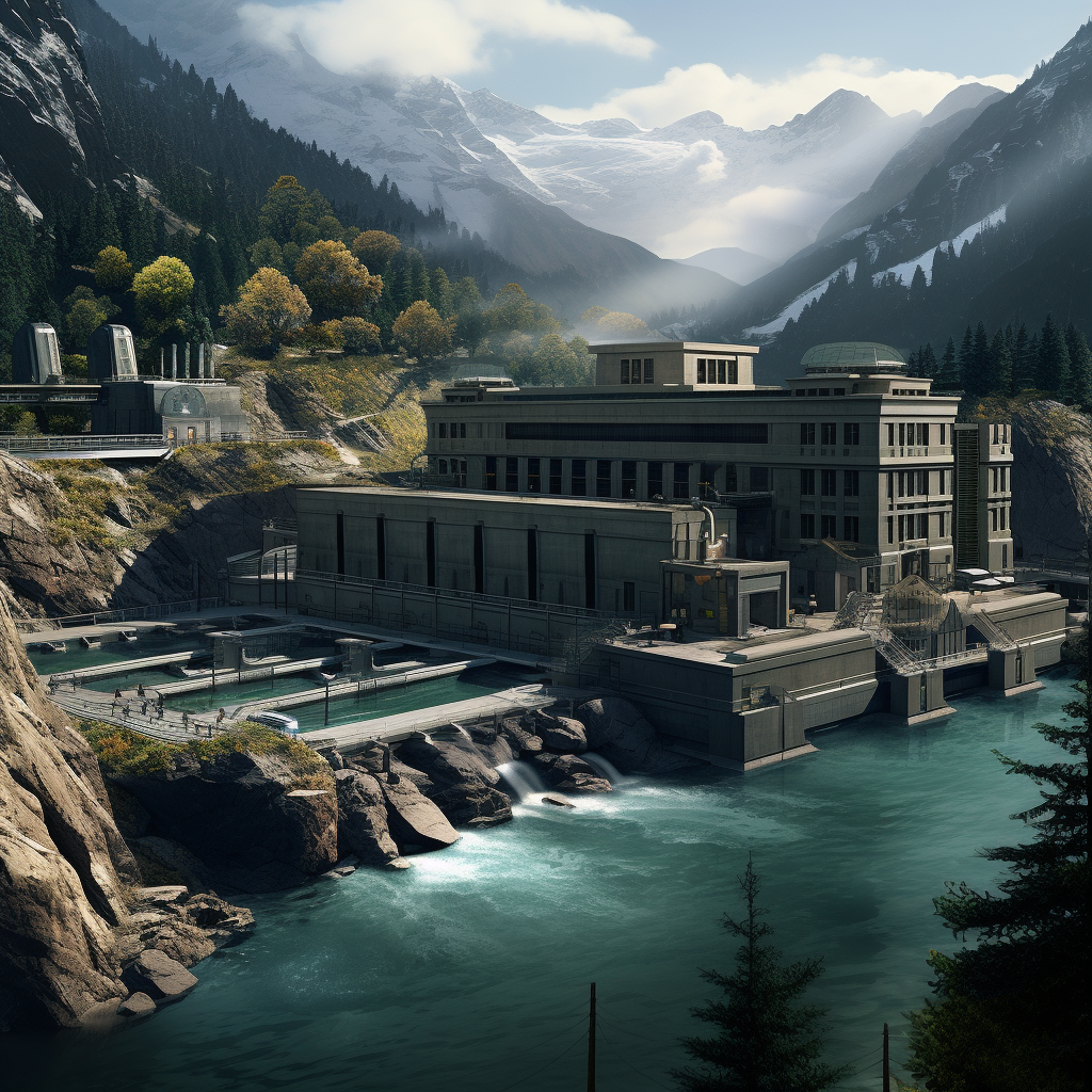 Hydroelectric Station in the Mountains