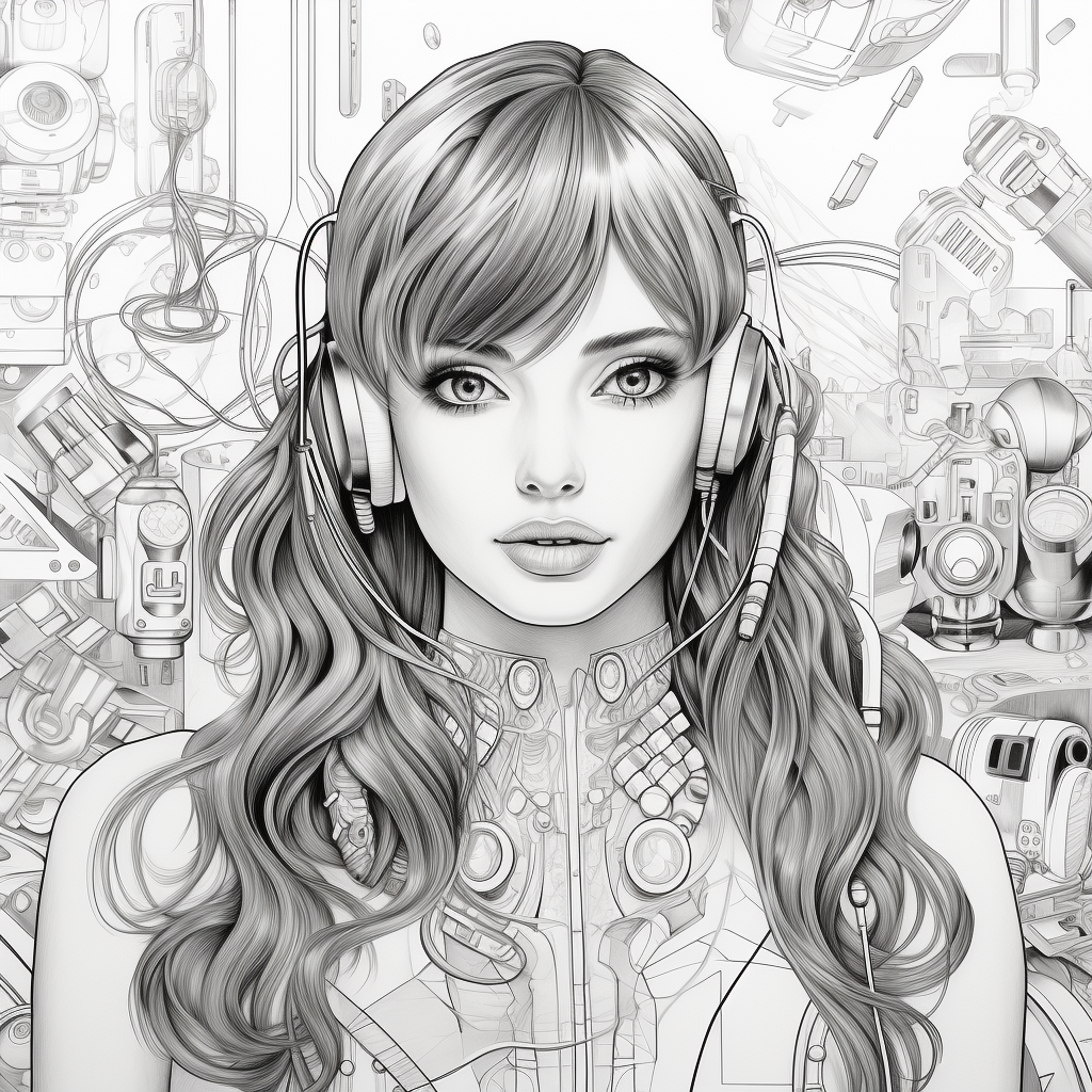 Hyper-realistic coloring page art