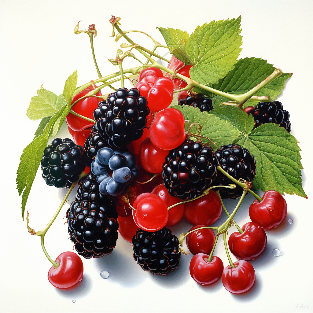 Fresh and Juicy Berries on White Background