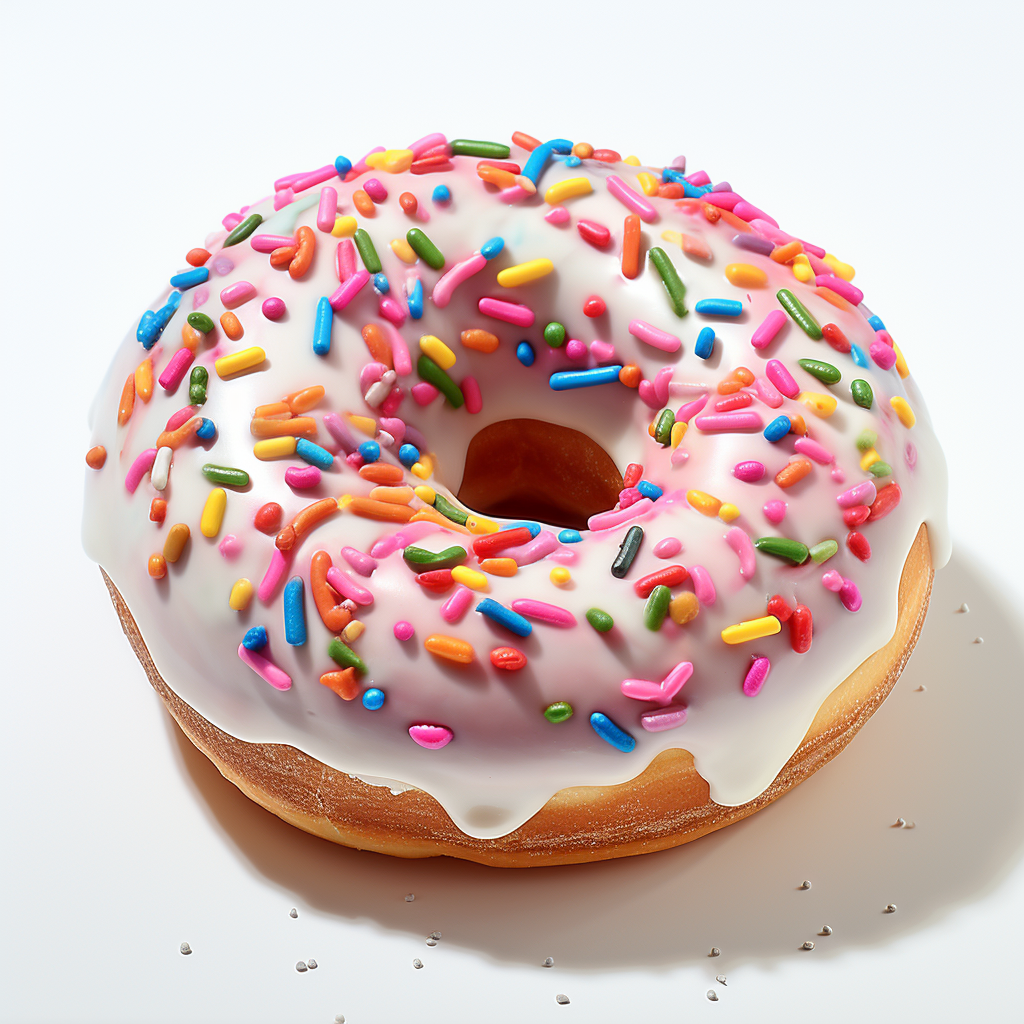 Hyper Realistic Donut on White Background