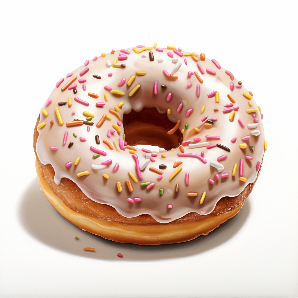 Delicious hyper realistic doughnut on white