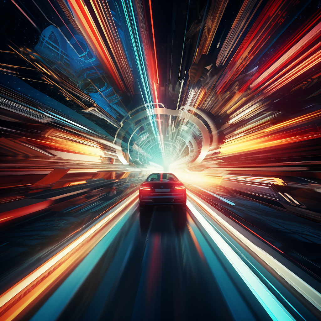 Hyper-realistic warp speed illustration