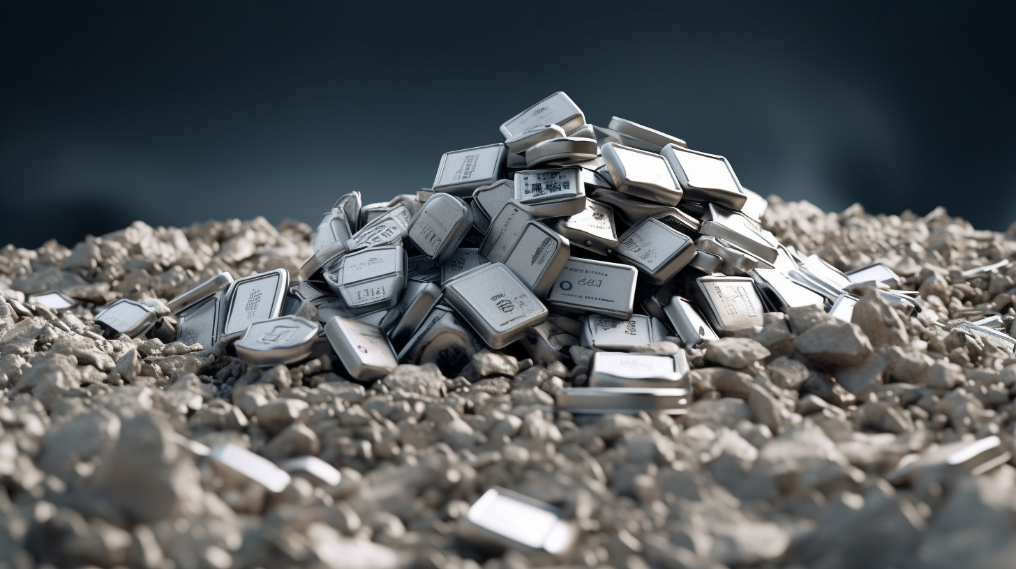 Hyper-realistic lithium pile photograph