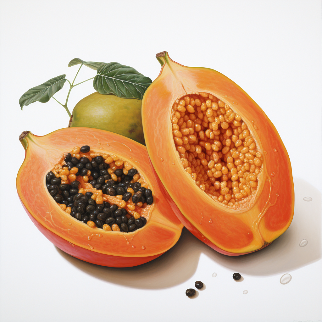 Stunning hyper realistic papaya fruit