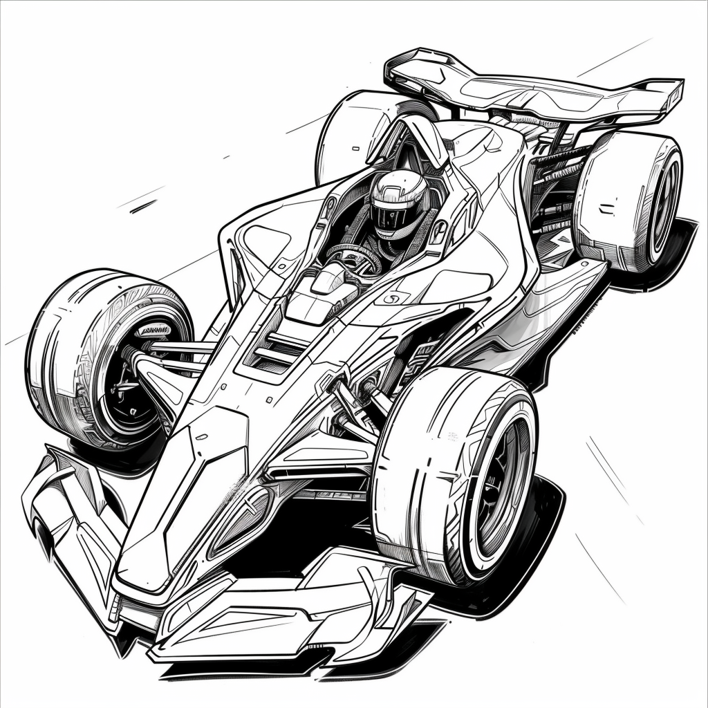 Race car hyper realistic vector drawing