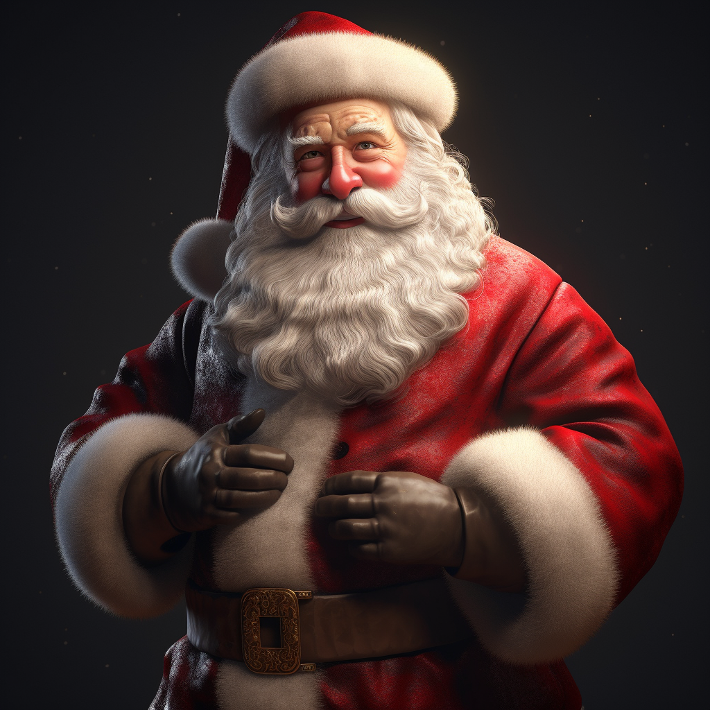 Hyper-realistic Santa Claus artwork