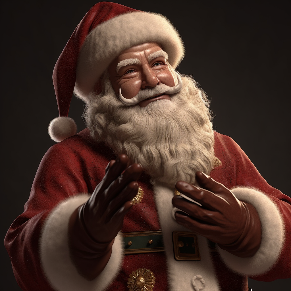 Santa Claus in dramatic pose